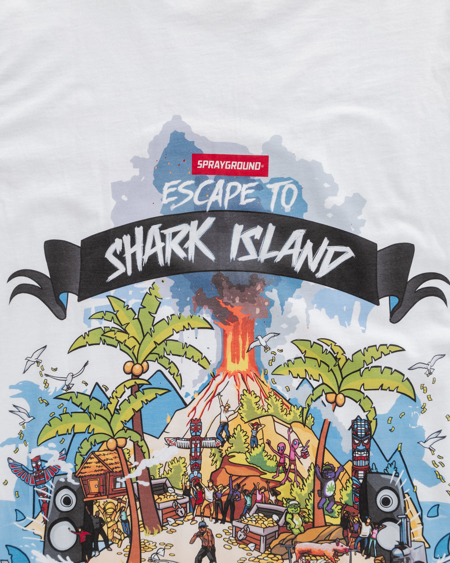Sprayground T-shirt SHARK ISLAND OVER T-SHIRT White