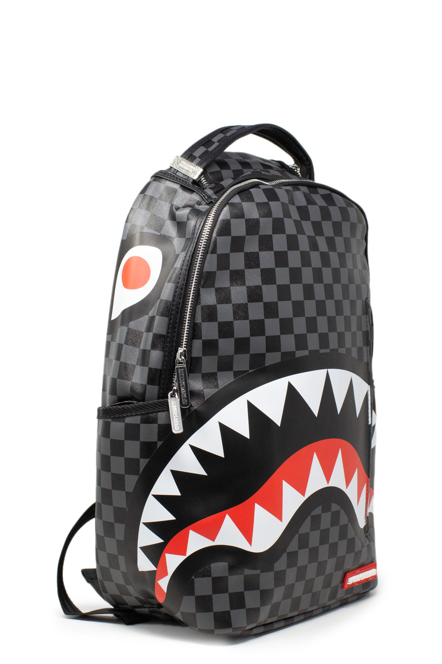 Sprayground Sharks in Paris black leather checker backpack for