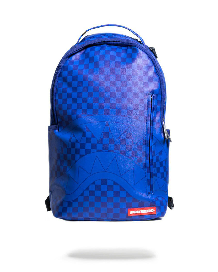 Sprayground Backpack BLUE CHECKERED SHARK Blue