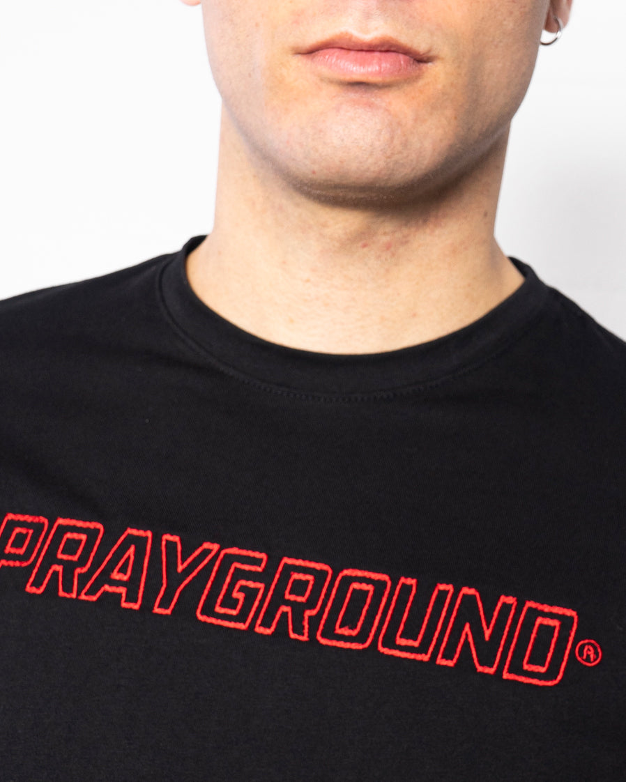 Sprayground T-shirt LOGO RED Black