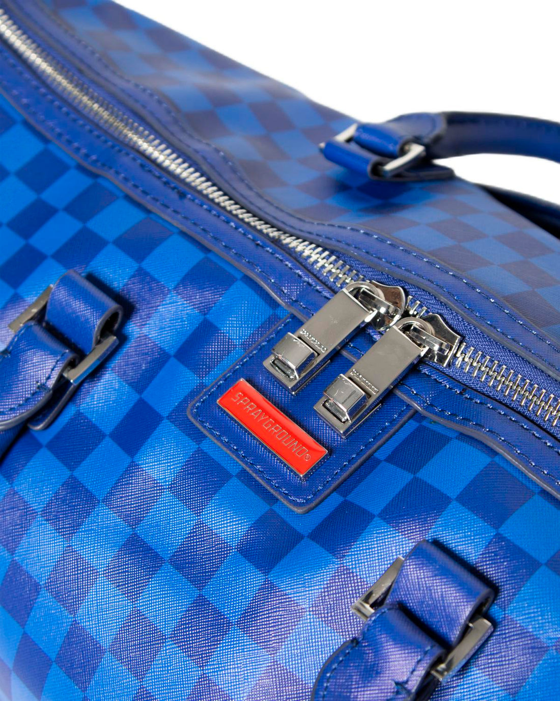 Blue Checkered Shark Duffle