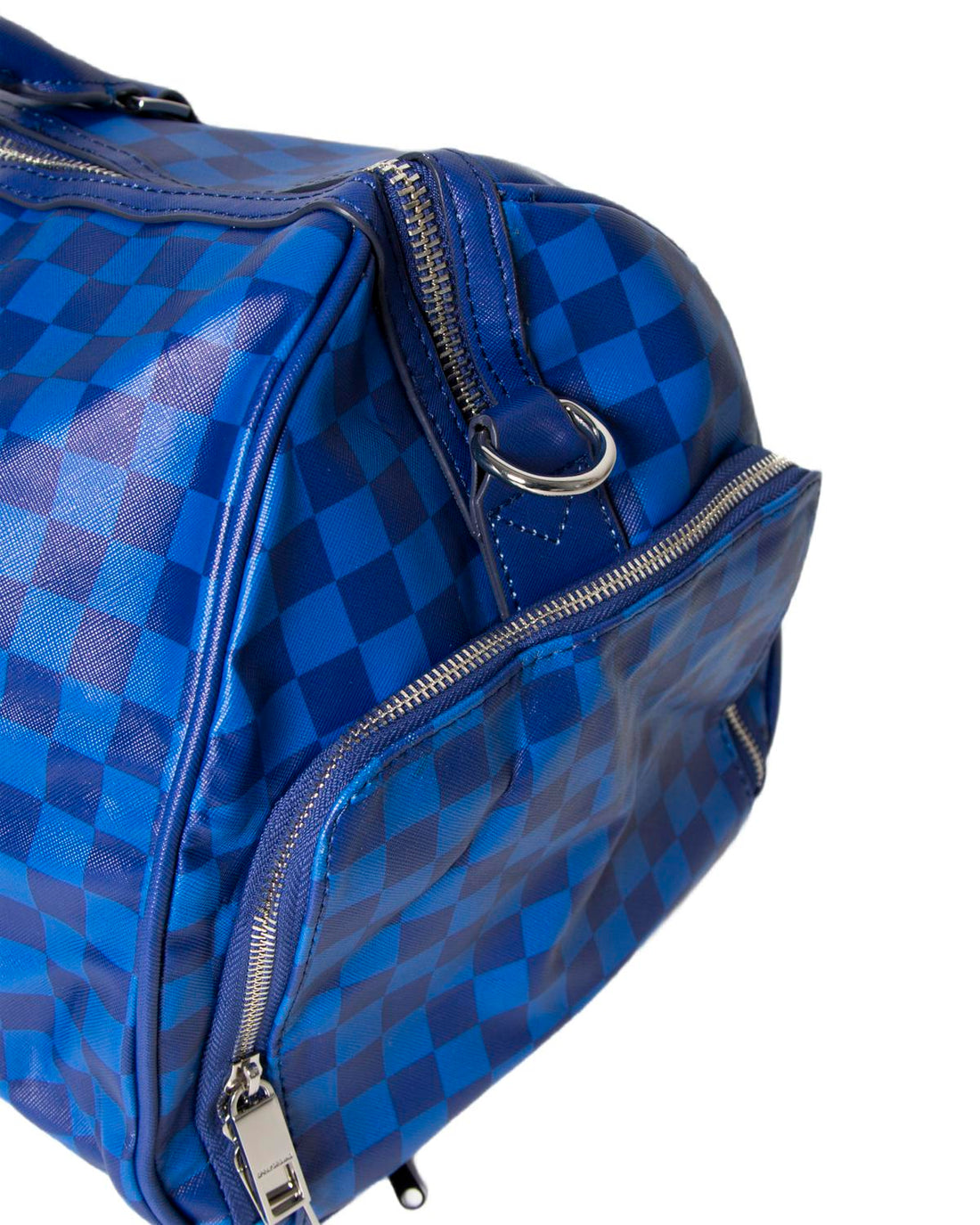 Blue Checkered Shark Duffle