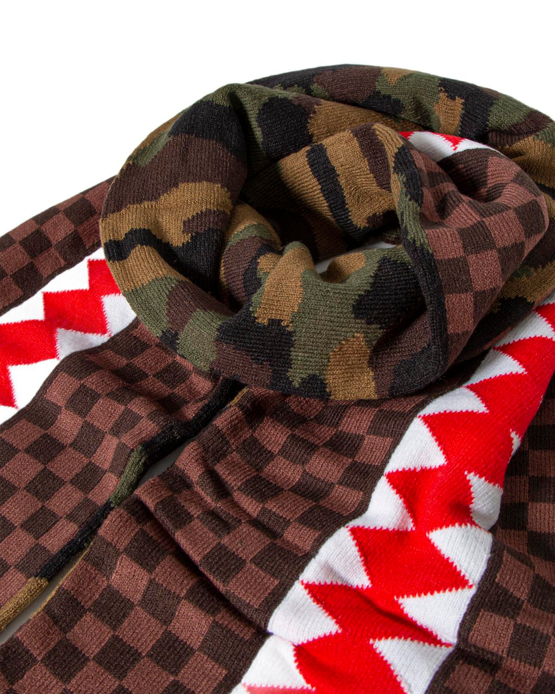 Checks And Camo Scarf