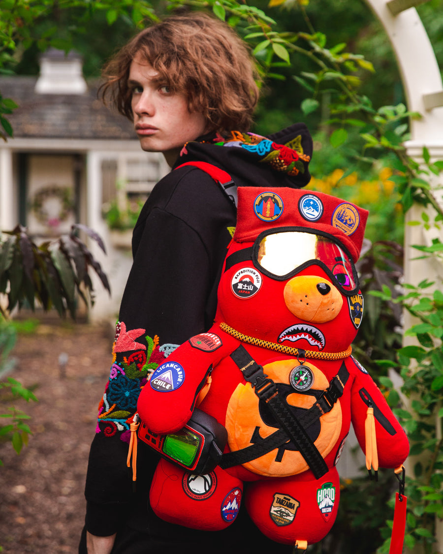 Sprayground Backpack PATCHES BEAR   Red