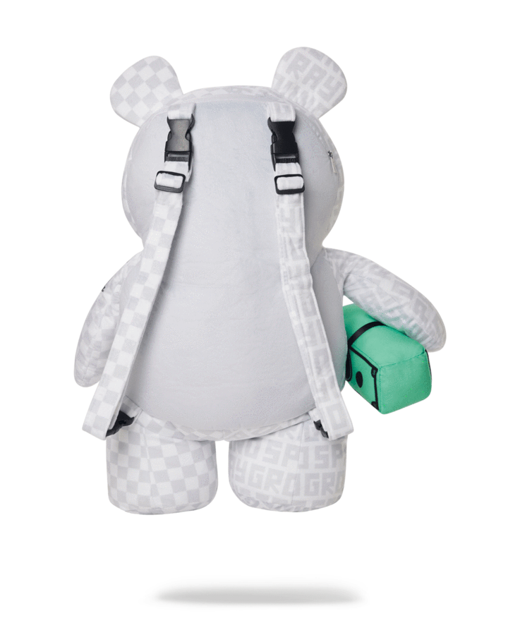 Sprayground Backpack SPLIT MEAN AND CLEAN BEAR   White