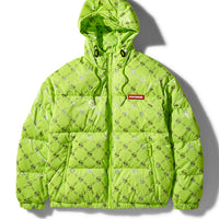 Sg Logo Glossy Matte Puffer Jacket Green