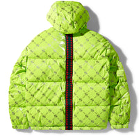 Sg Logo Glossy Matte Puffer Jacket Green