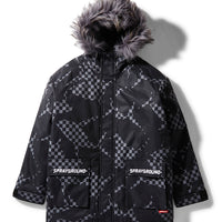 Shark Camo Fur Hood Jacket Black  910sg9543