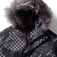 Shark Camo Fur Hood Jacket Black  910sg9543