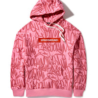 Graffiti Hoodie Pullover Pink  910sg9574