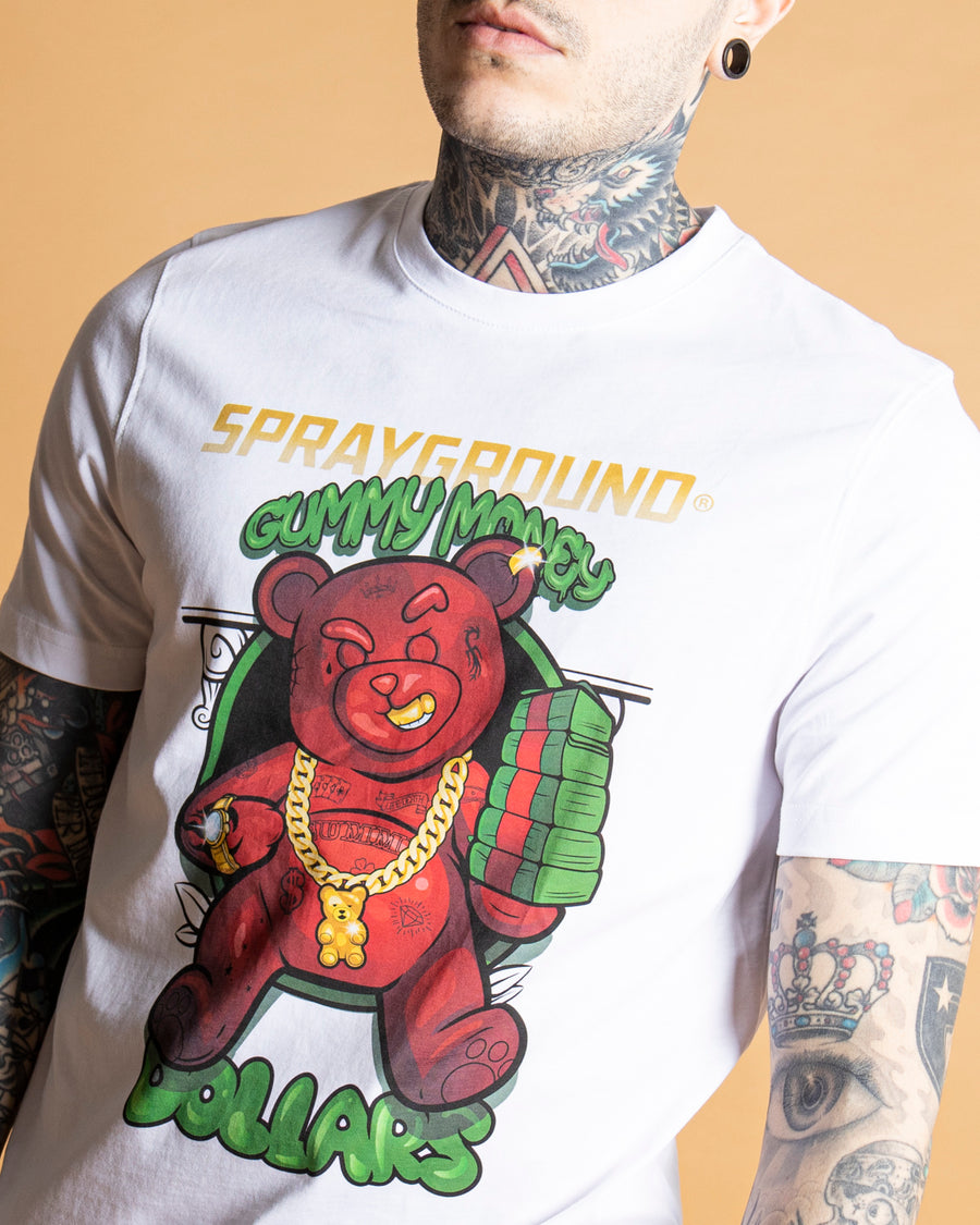 T-shirt Sprayground BEAR GANG Bianco