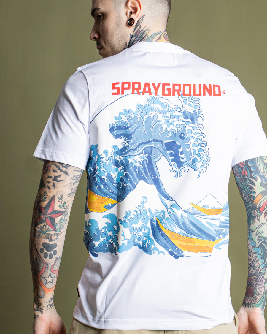 T-shirt Sprayground JAPAN WAVE Bianco