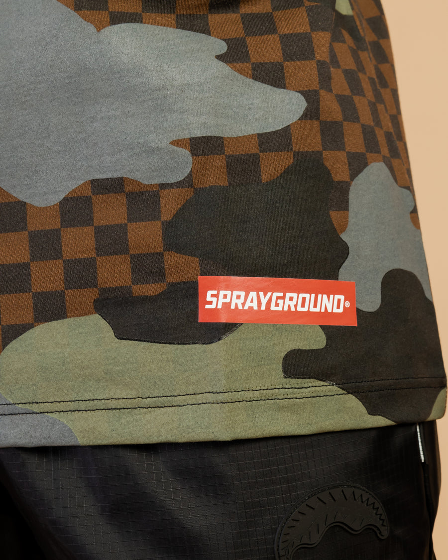 Sprayground T-shirt CAMU E QUADRI Brown