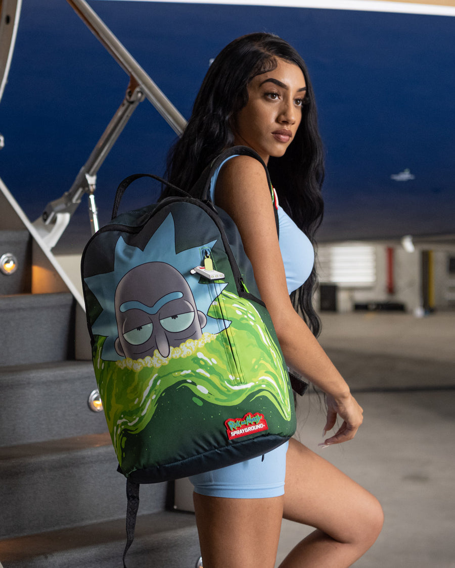 Sprayground x rick and morty portal green backpack Clearance