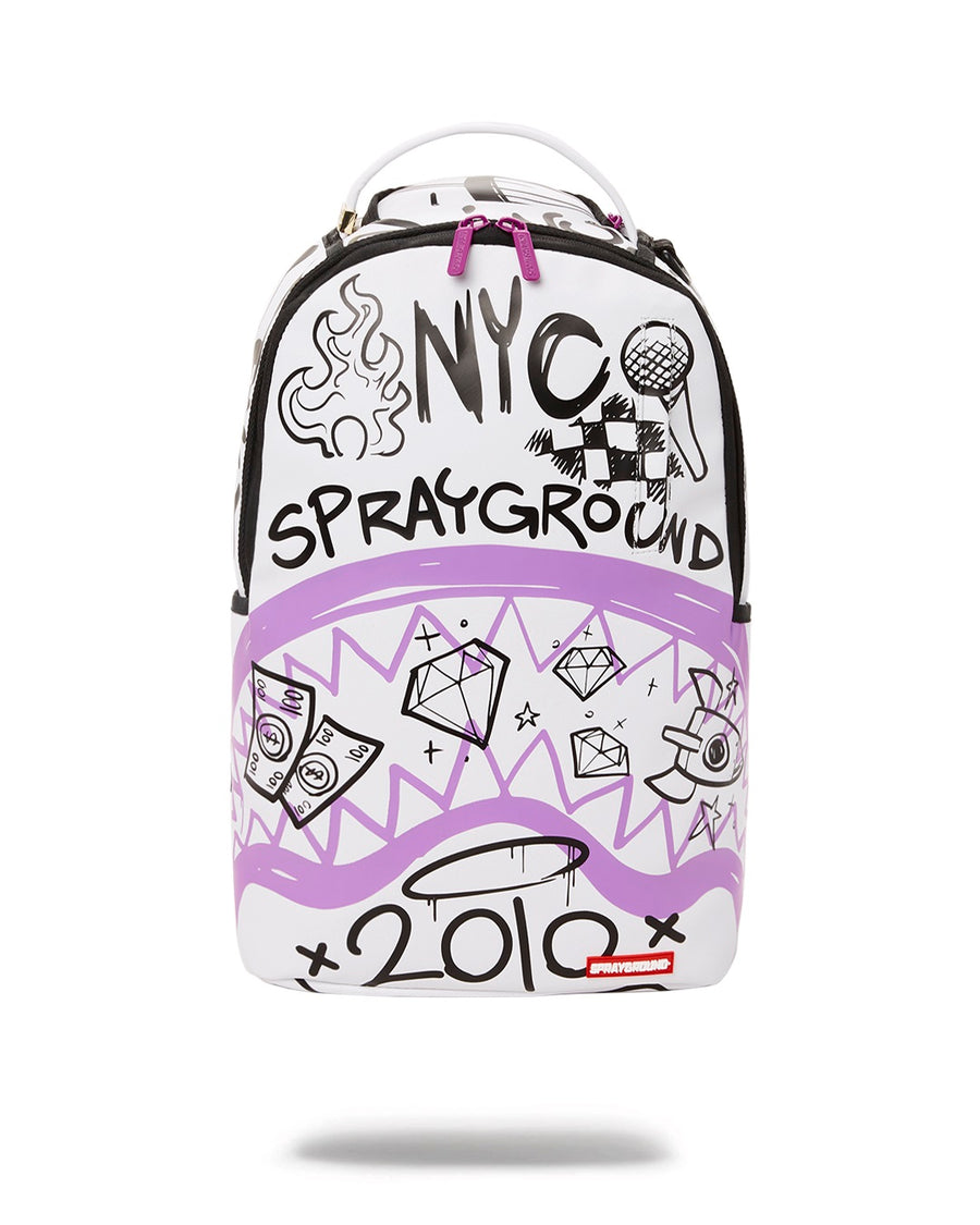 Sac à dos Sprayground HANDWRITTEN SHARK DLXR BACKPACK  Blanc