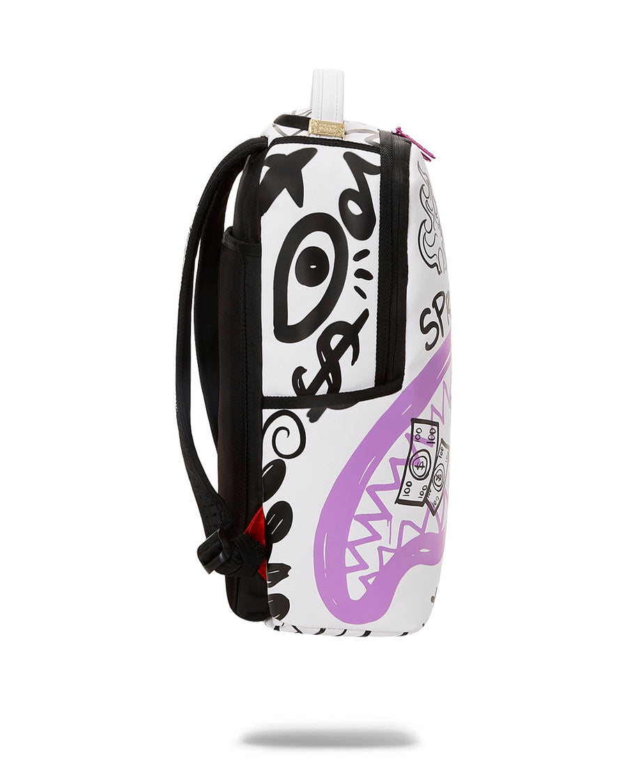 Sac à dos Sprayground HANDWRITTEN SHARK DLXR BACKPACK  Blanc