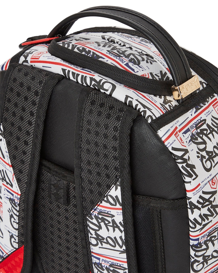 Sprayground Backpack HELLO MY NAME IS STICKERS  White