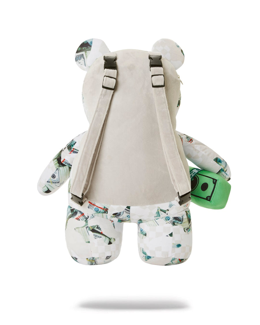 Sprayground Backpack POWDER 3AM MONEY BEAR  White