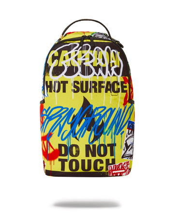 Sprayground Backpack CAUTION TRASH  Yellow