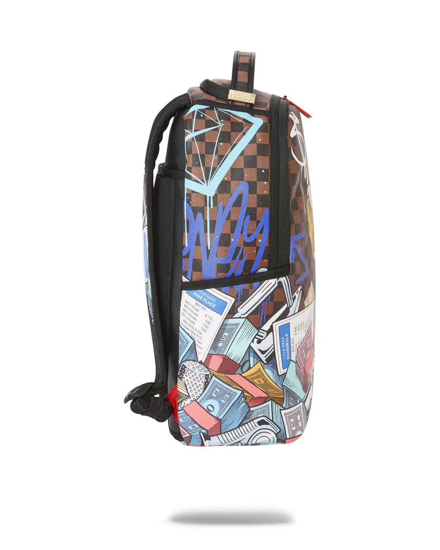 Sprayground Backpack MONO - MONOPOLY STACKED Brown
