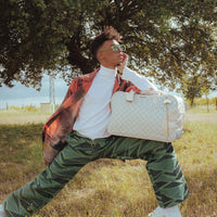 Rose Money Checkered Duffle