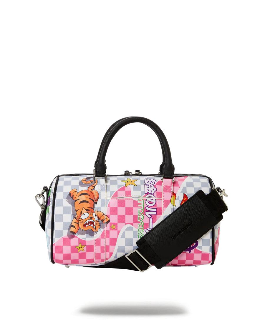 Sprayground Tokyo Bubble Grey & Pink Checkered Mini Backpack
