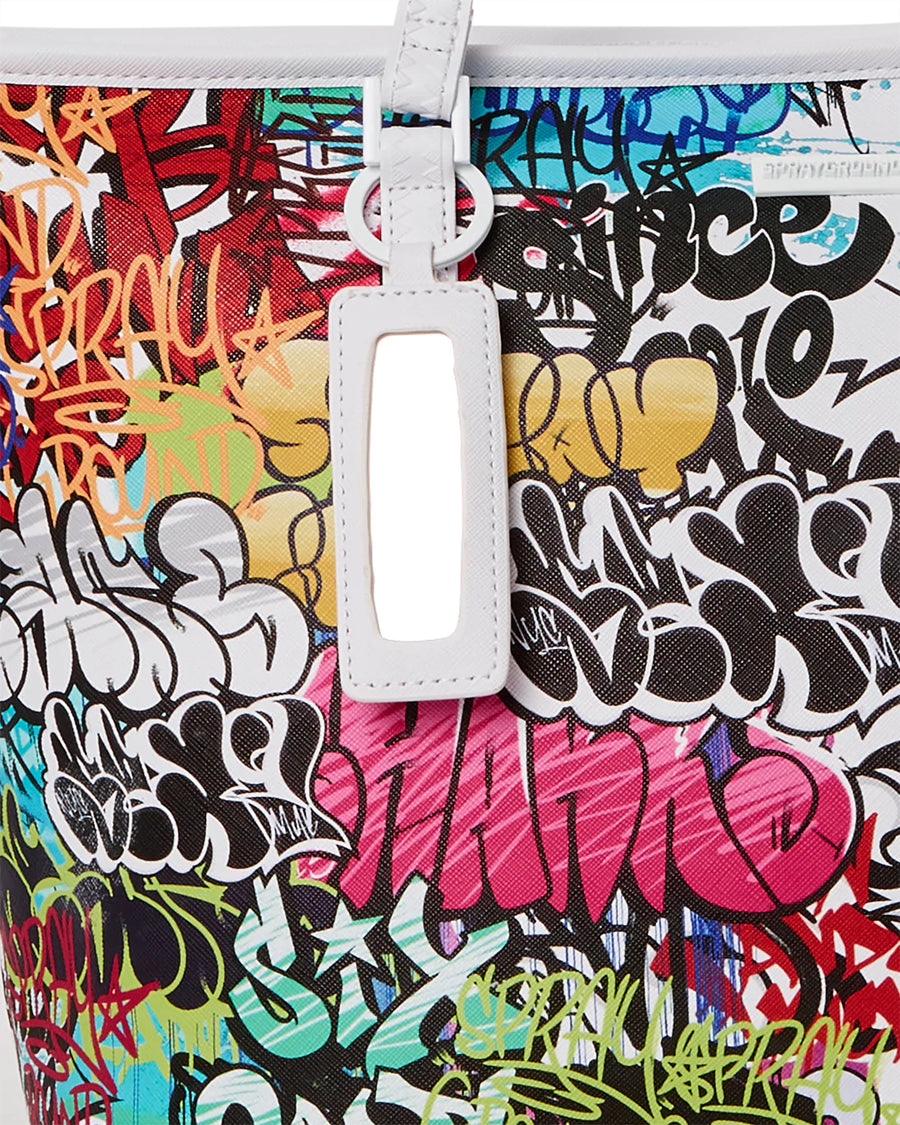 Sac Sprayground HALF GRAFF TOTE Blanc