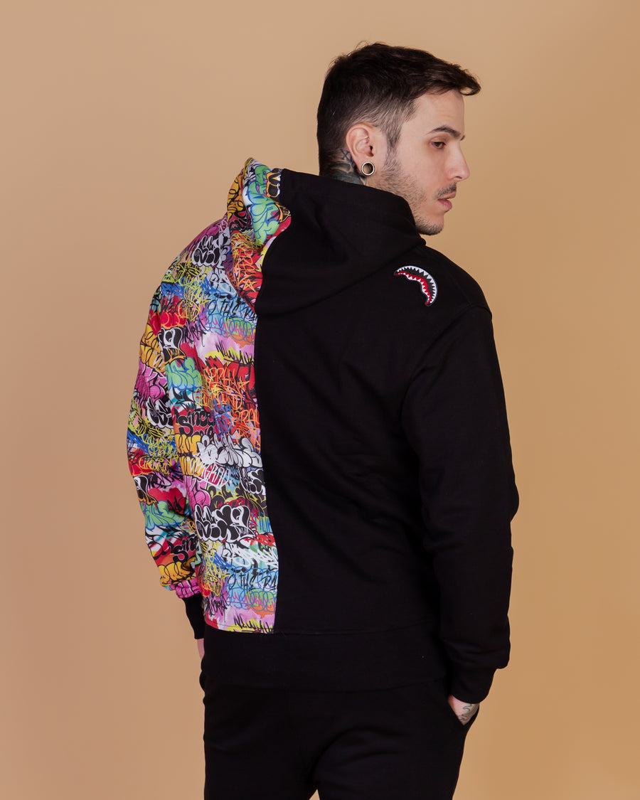 Felpa con cappuccio Sprayground HALF GRAFF HOODIE Nero