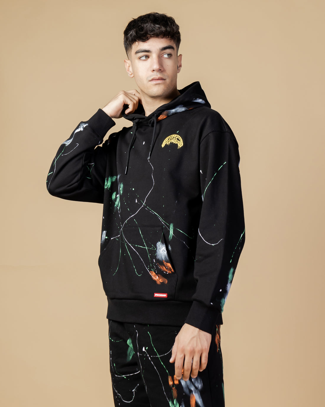 Paint Splat Hoodie Black