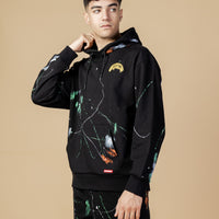 Paint Splat Hoodie Black