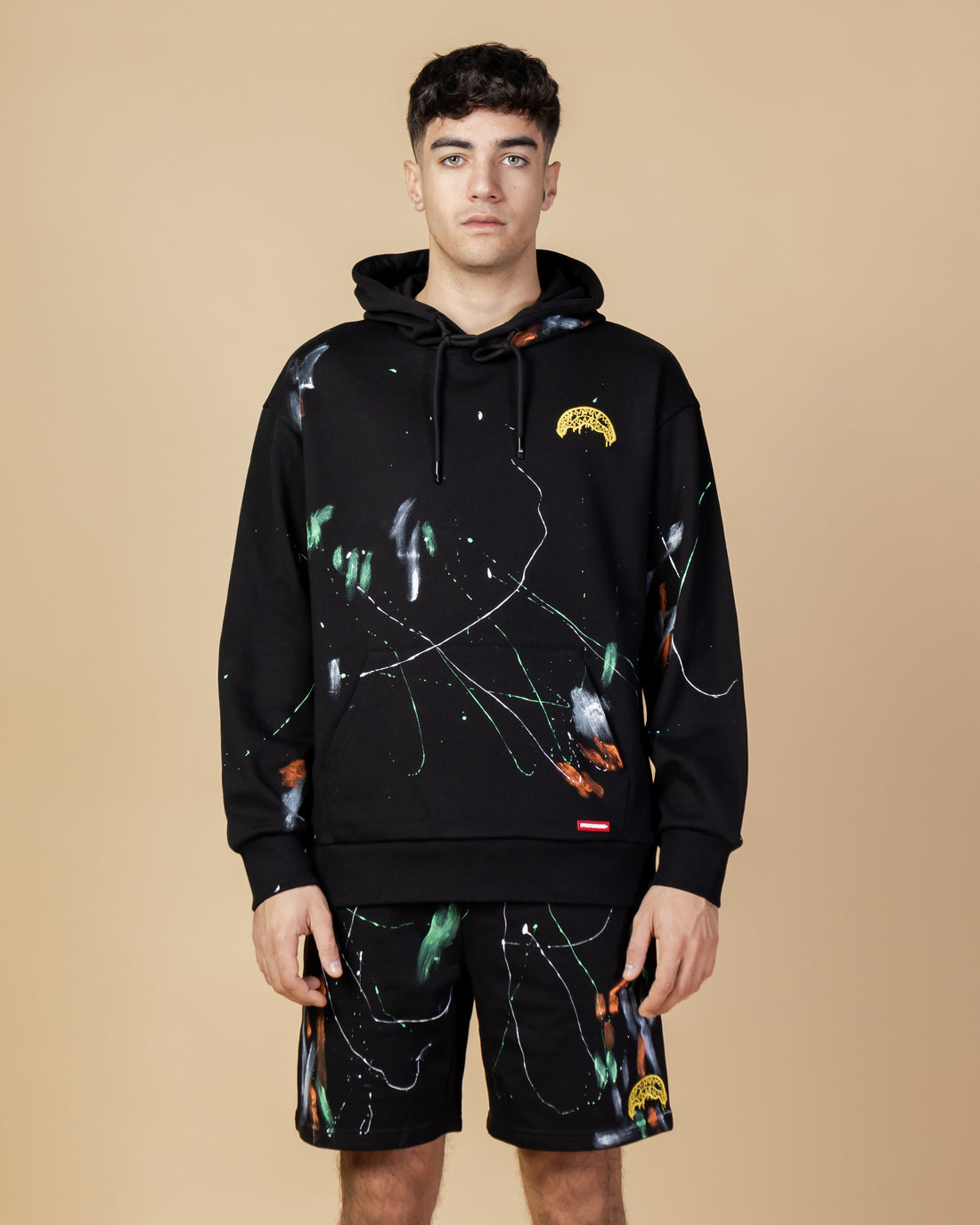 Paint Splat Hoodie Black