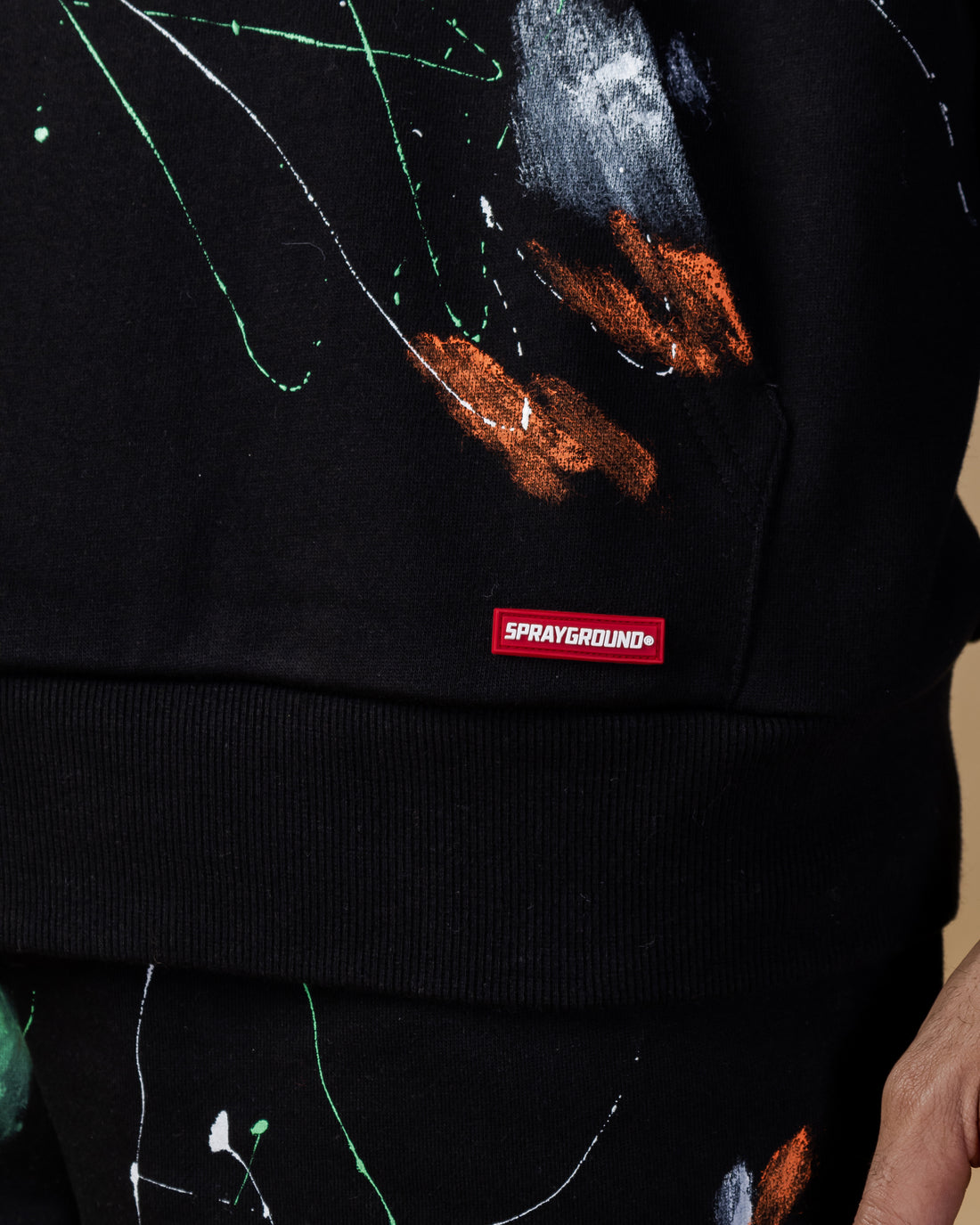 Paint Splat Hoodie Black