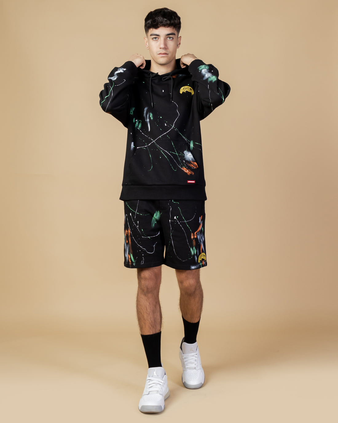 Paint Splat Hoodie Black