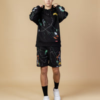 Paint Splat Hoodie Black