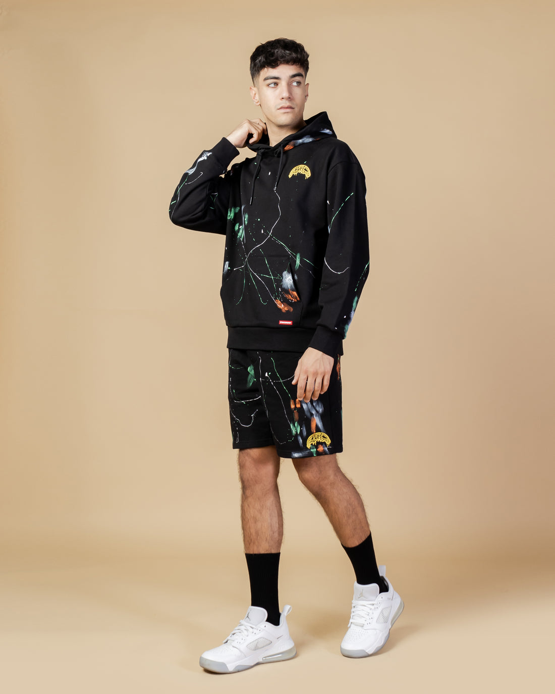 Paint Splat Hoodie Black