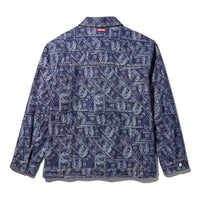 Printed Button Front Denim Jkt