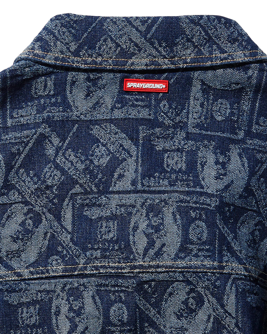 Printed Button Front Denim Jkt