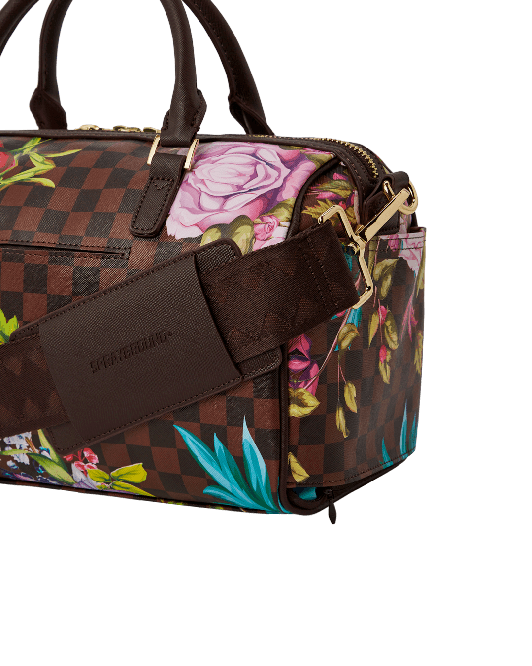 Borsa Sprayground GARDEN OF SHARKS MINI DUFFLE Marrone