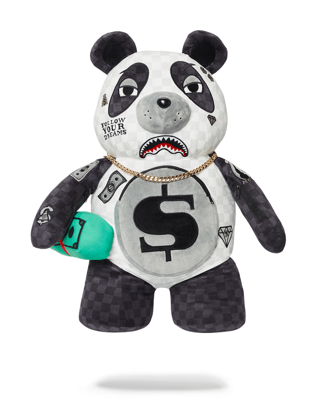 Zaino Sprayground MONEY BEAR TEDDY BEAR BACKPACK PANDA PANDA PANDA Multicolor