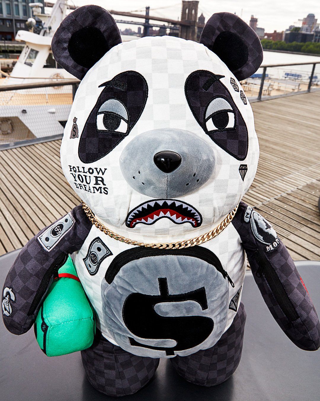 Zaino Sprayground MONEY BEAR TEDDY BEAR BACKPACK PANDA PANDA PANDA Multicolor