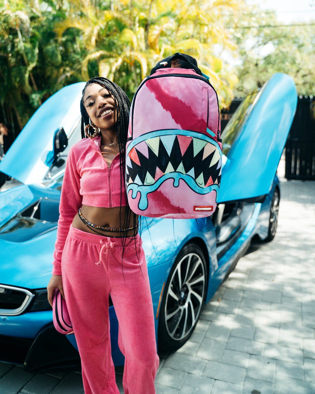 Sac à dos Sprayground PASTEL DELIGHT DLX BACKPACK SHARK Fuchsia