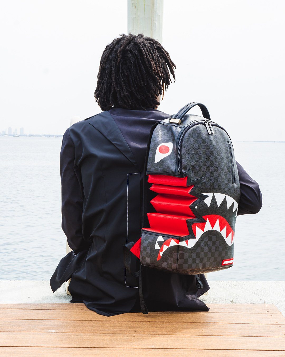 Zaino Sprayground SHARK BITE SHARKS IN PARIS GRAY BACKPACK (DLXV) Nero