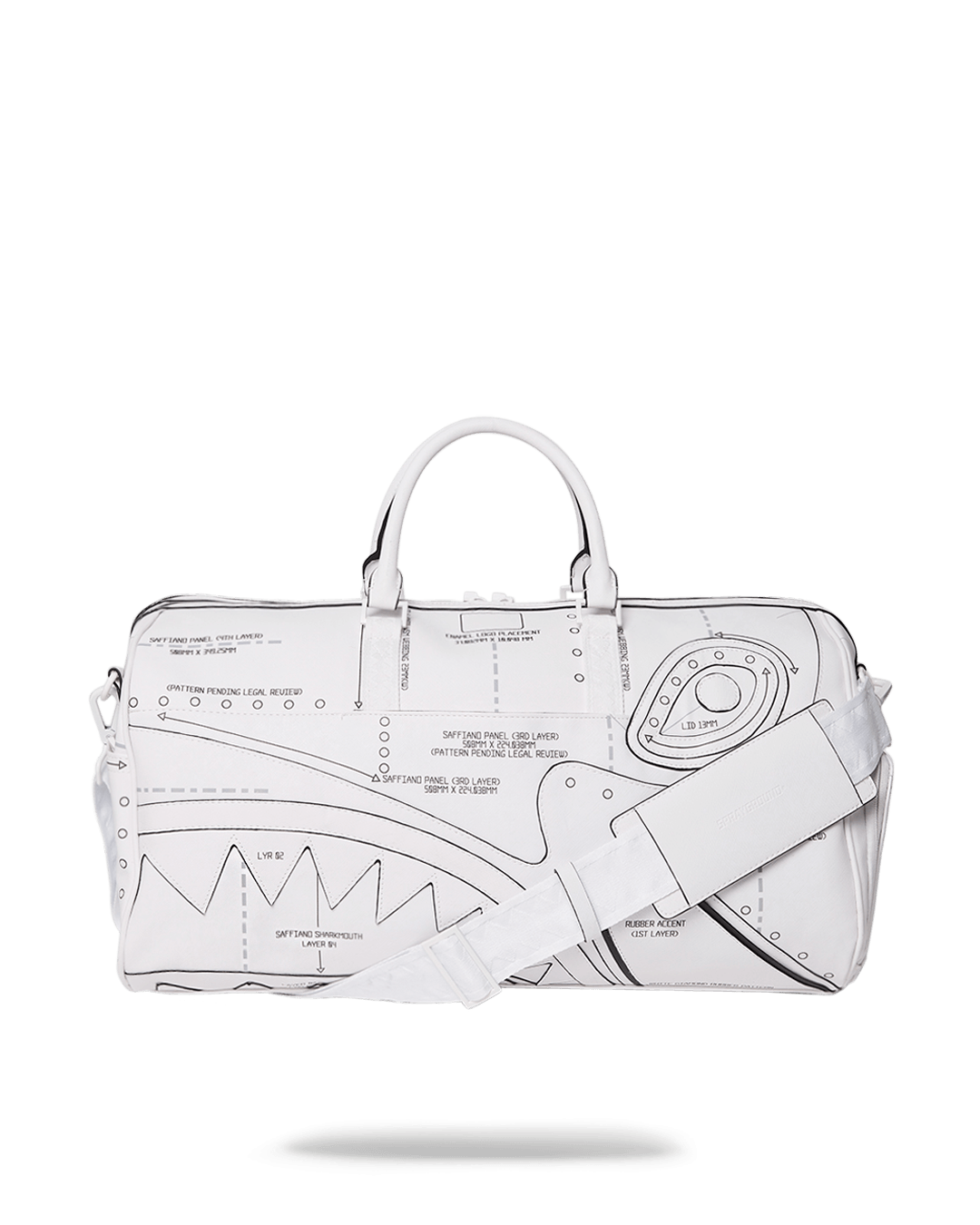 Borsa Sprayground TECHNICAL CUT SEW DUFFLE Bianco