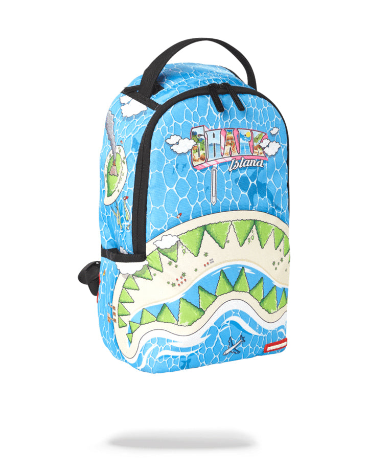 Sprayground Backpack WELCOME TO SHARK ISLAND Blue