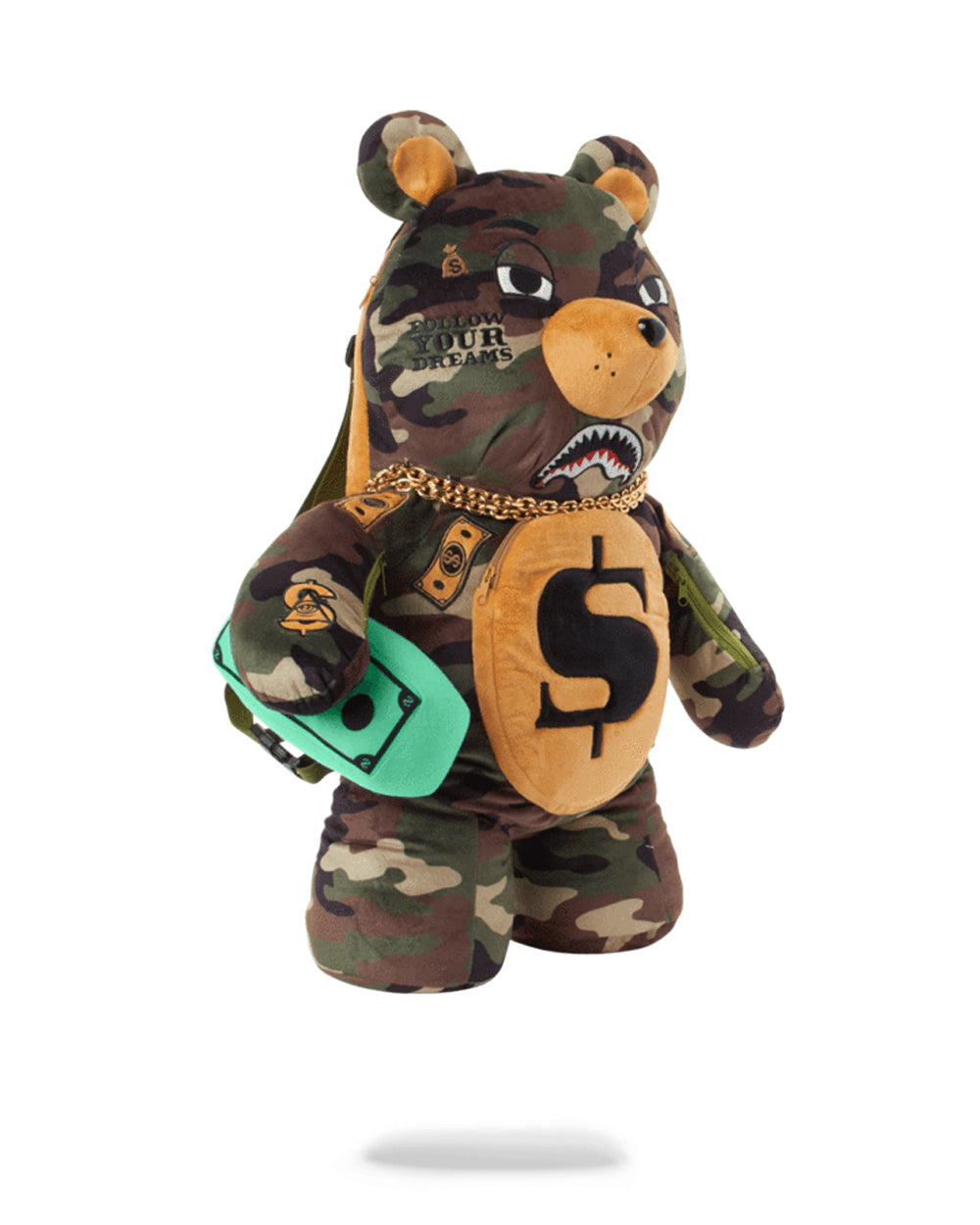 Sprayground Backpack Teddy Money Bear Green